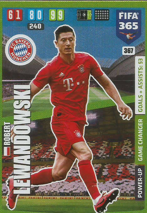 ROBERT LEWANDOWSKI - FIFA 365 2020 EDITION -  - GREEN FOIL `GAME CHANGER` TRADING CARD 367