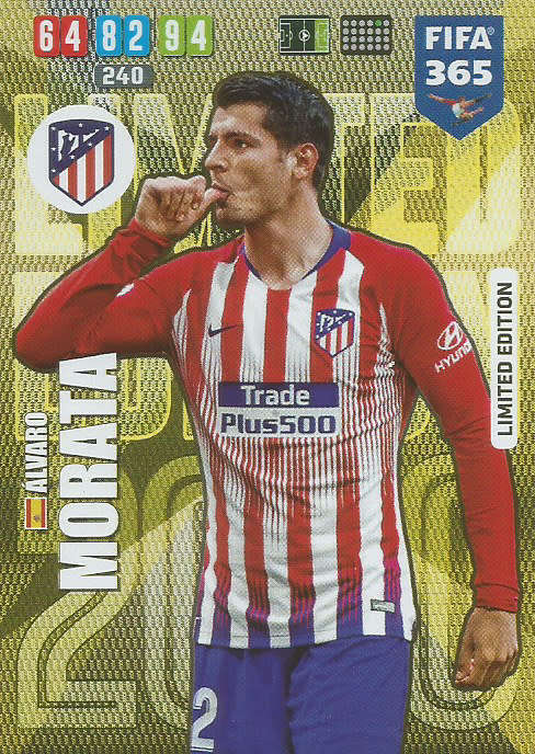 ALVARO MORATA - FIFA 365 2020 EDITION -  - GOLD FOIL `LIMITED EDITION` TRADING CARD