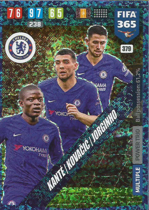 CHELSEA FC - FIFA 365 2020 EDITION -  - BLUE FOIL `DUOS/TRIOS` TRADING CARD 379