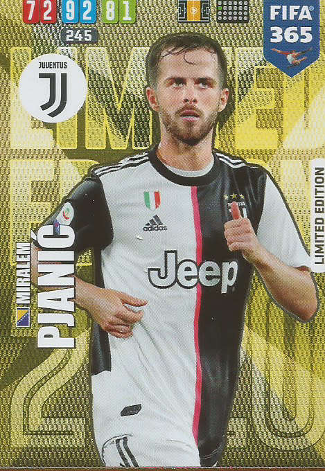 MIRALEM PJANIC - FIFA 365 2020 EDITION -  - GOLD FOIL `LIMITED EDITION` TRADING CARD