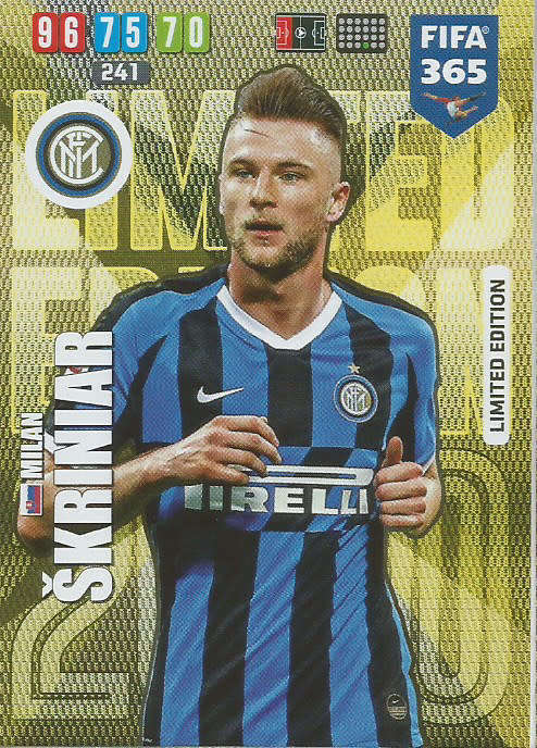 MILAN SKRINIAR - FIFA 365 2020 EDITION -  - GOLD FOIL `LIMITED EDITION` TRADING CARD