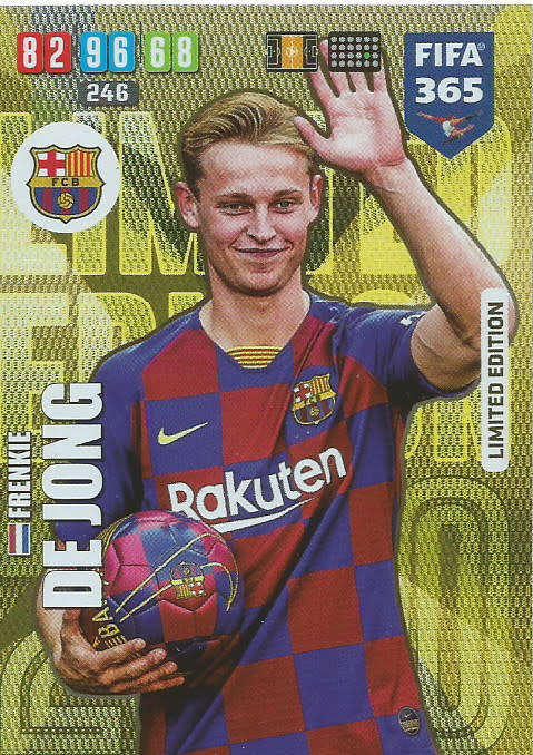 FRENKIE DE JONG - FIFA 365 2020 EDITION -  - GOLD FOIL `LIMITED EDITION` TRADING CARD