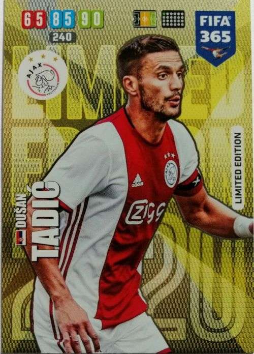 DUSAN TADIC - FIFA 365 2020 EDITION -  - GOLD FOIL `LIMITED EDITION` TRADING CARD