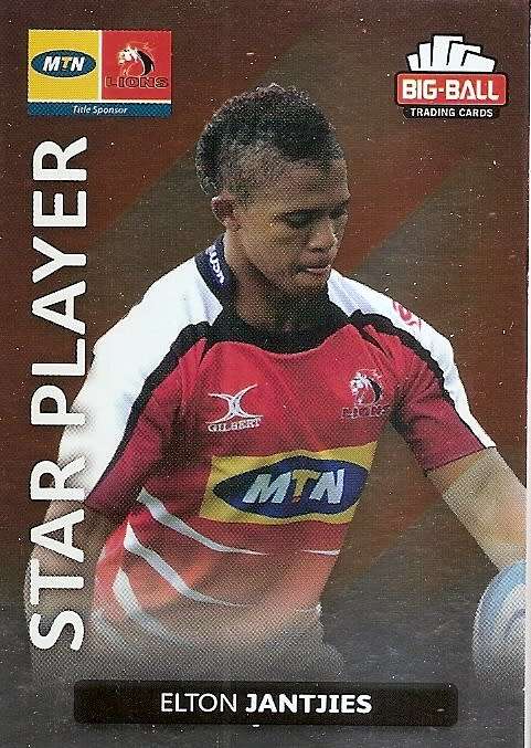 BIG BALL RUGBY COLLECTION  2012 - ELTON JANTJIES - LIONS `STAR PLAYER` FOIL TRADING CARD 106