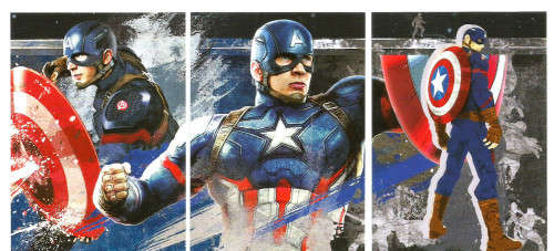 CAPTAIN AMERICA "MARVEL CIVIL WAR 2016" - SET OF 3 TRADING CARDS -  ACTION SHOT
