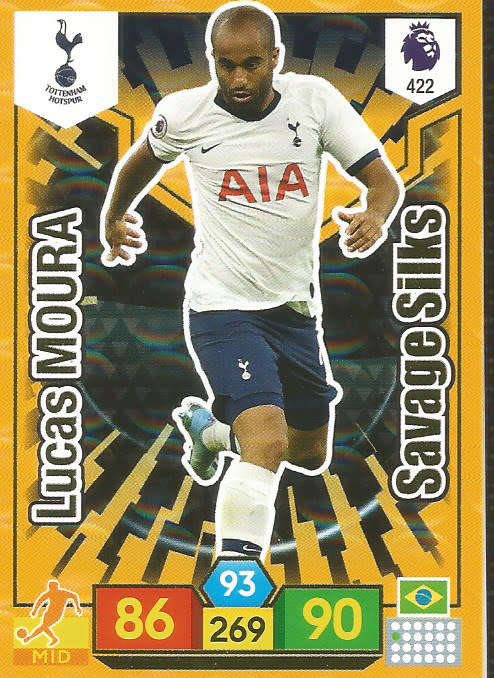 LUCAS MOURA - EPL ADRENALYN XL 2019/20 - ORANGE FOIL "SAVAGE SKILLS" TRADING CARD 422