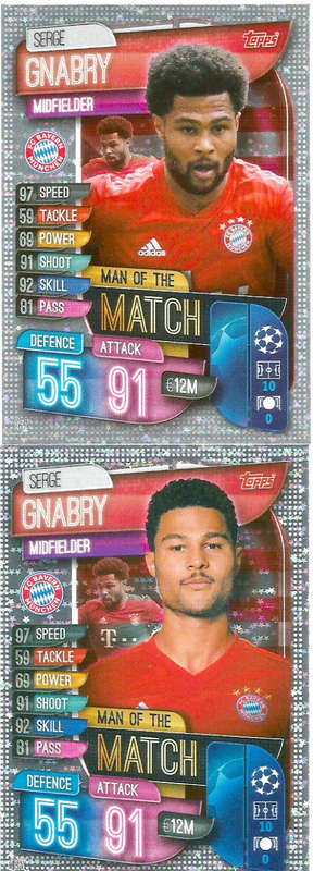 SERGE GNABRY - CHAMP/EUROPA LEAGUE 2019/20 -  SILVER FOIL "MotM" CARD - EUROPA LEAGUE VARIATION