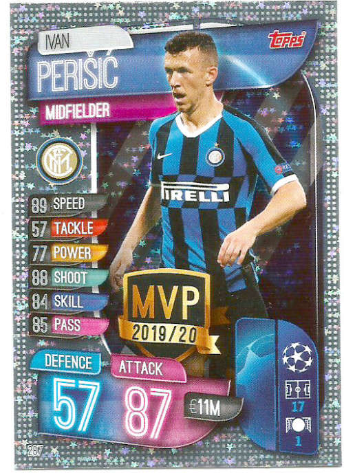 IVAN PERISIC - CHAMP/EUROPA LEAGUE 2019/20 -  SILVER FOIL "MVP" CARD - EUROPA LEAGUE VARIATION