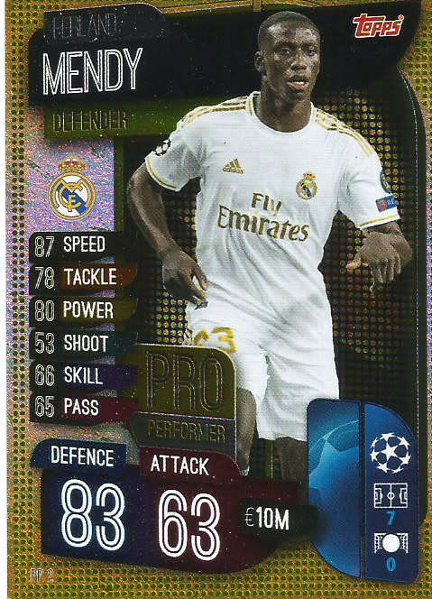 FERLAND MENDY - CHAMPIONS LEAGUE 2019/20 -  GOLD FOIL "PRO PERFORMER" TRADING CARD - PP2