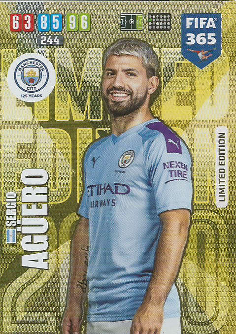 SERGIO AGUERO - FIFA 365 2020 EDITION -  - GOLD FOIL `LIMITED EDITION` TRADING CARD