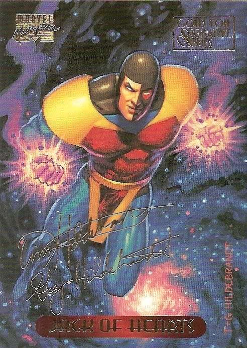 JACK OF HEARTS - MARVEL MASTERPIECES 1994 - "GOLD SIGNATURE" SERIES TRADING CARD 57
