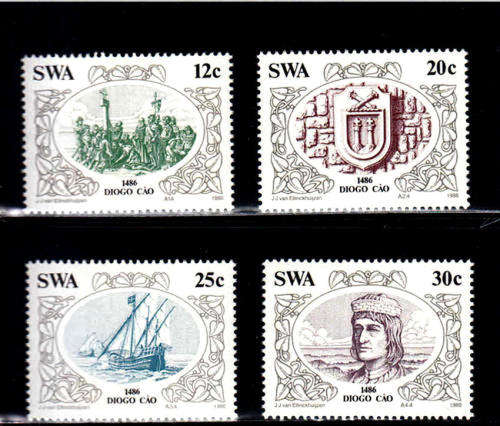 SOUTH WEST AFRICA - 24/1/1986 "DISCOVERERS of SWA" - FULL SET 4 (UM) STAMPS