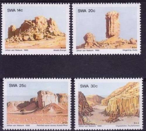 SOUTH WEST AFRICA - 24/4/1986 "ROCK FORMATIONS" - FULL SET 4 (UM) STAMPS