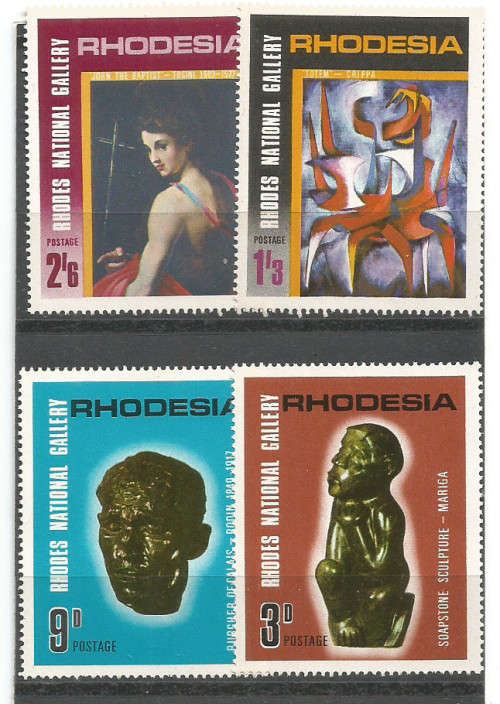 RHODESIA - 12/7/1967 "RHODES NATIONAL GALLERY" - SET of 4 (UM) STAMPS