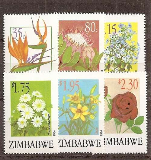 ZIMBABWE - SG876/881 - 1994 "EXPORT FLOWERS" - COMPLETE SET OF 6 STAMPS U/MINT
