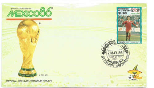 ST VINCENT - 1986 FIFA WORLD CUP - 1ST DAY COVER - E