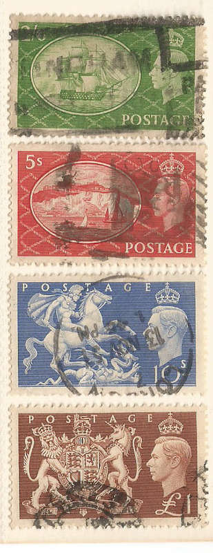 GREAT BRITAIN - King George VI 1951 - SG509 to 512 LOT of 4 HIGH VALUE STAMPS - (USED)