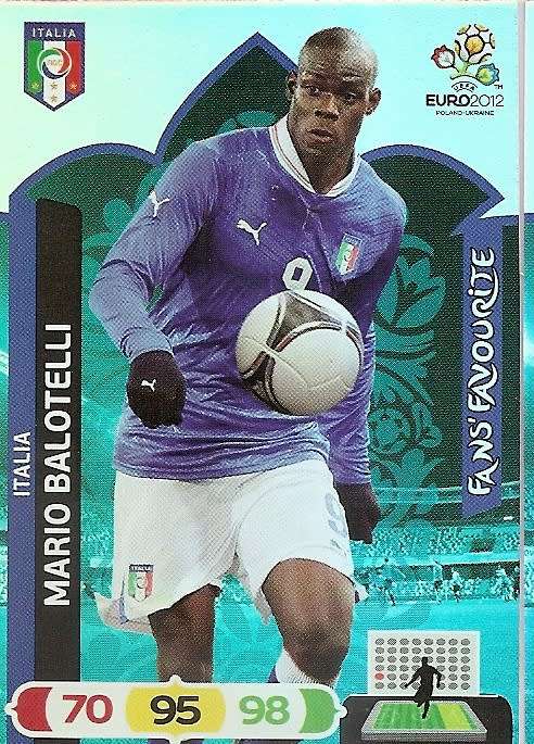 MARIO BALOTELLI - PANINI ADRENALYN EURO 2012 -  "FANS FAVOURITE" TRADING CARD