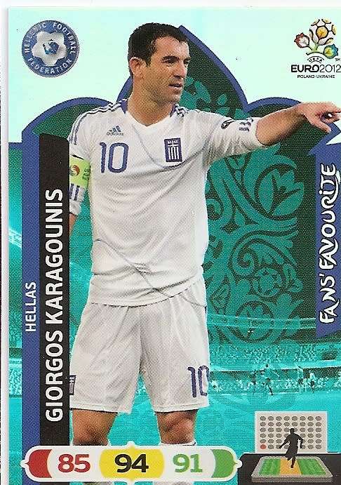 GIORGIOS KARAGOUNIS - PANINI ADRENALYN EURO 2012 - "FANS FAVOURITE" TRADING CARD