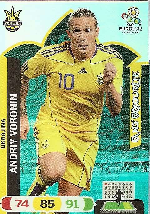 ANDRIY VORONIN - PANINI ADRENALYN EURO 2012 - "FANS FAVOURITE" TRADING CARD