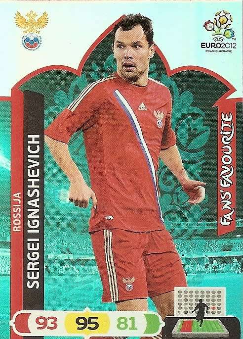 SERGEI IGNASHEVICH - PANINI ADRENALYN EURO 2012 - "FANS FAVOURITE" TRADING CARD