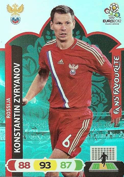 KONSTANTIN ZYRYANOV - PANINI ADRENALYN EURO 2012 - "FANS FAVOURITE" TRADING CARD