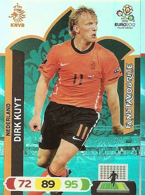 DIRK KUYT - PANINI ADRENALYN EURO 2012 - "FANS FAVOURITE" TRADING CARD