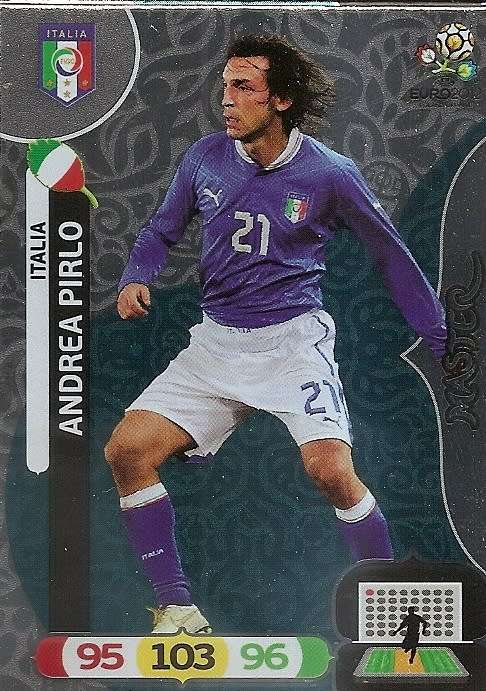 ANDREA PIRLO - PANINI `ADRENALYN EURO 2012` - SILVER FOIL `MASTER` TRADING CARD