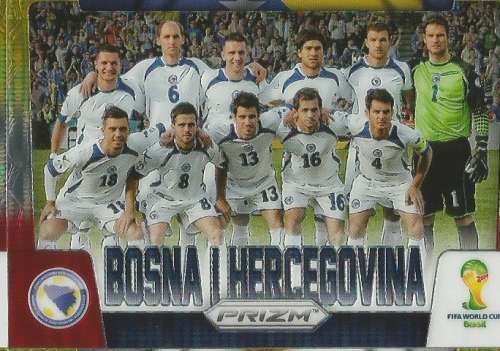 BOSNIA & HERT. - WORLD CUP 2014 PANINI `PRIZM` - YELLOW/RED `TEAM CARD` PRIZM CARD 5