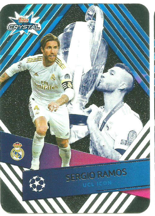 SERGIO RAMOS - TOPPS `CRYSTAL` 2020 - ULTRA CLEAR `ICON` TRADING CARD 123
