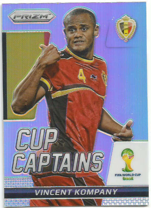 VINCENT KOMPANY - FIFA WORLD CUP 2014 `PRIZM PARALLEL` `CUP CAPTAIN ` TRADING CARD 30