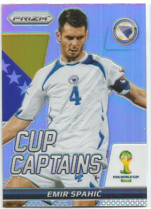 EMIR SPAHIC - FIFA WORLD CUP 2014 `PRIZM PARALLEL` `CUP CAPTAIN ` TRADING CARD 9