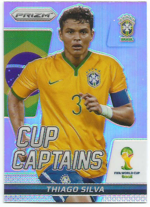 THIAGO SILVA - FIFA WORLD CUP 2014 `PRIZM PARALLEL` `CUP CAPTAIN ` TRADING CARD 28