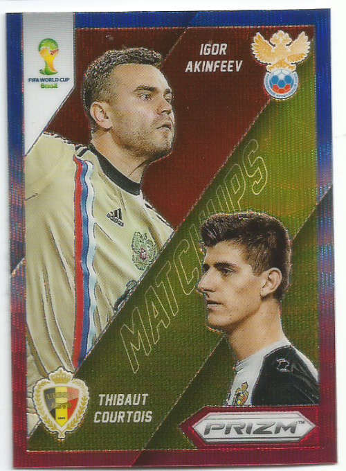 COURTOIS/AKINFEEV - WORLD CUP 2014 PANINI `PRIZM` - BLUE/RED `MATCH UP`s` TRADING CARD 18
