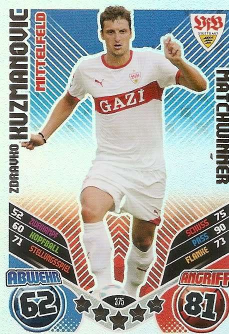 ZDRAVKO KUZMANOVIC - MATCH ATTAX "BUNDESLIGA" 2012 - "MATCHWINNER" FOIL TRADING CARD