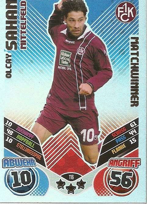 OLCAY SAHAN - MATCH ATTAX "BUNDESLIGA" 2012 - "MATCHWINNER" FOIL TRADING CARD