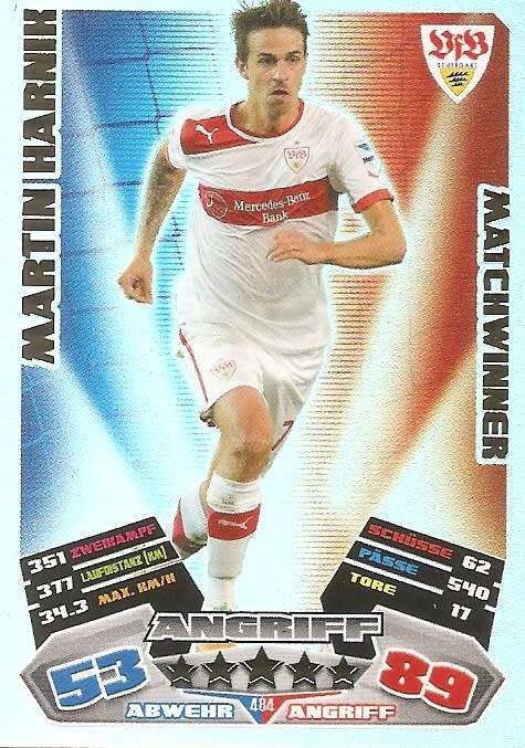 MARTIN HARNIK - MATCH ATTAX "EXTRA" 2013 "BUNDESLIGA" -  "MATCHWINNER" FOIL TRADING CARD