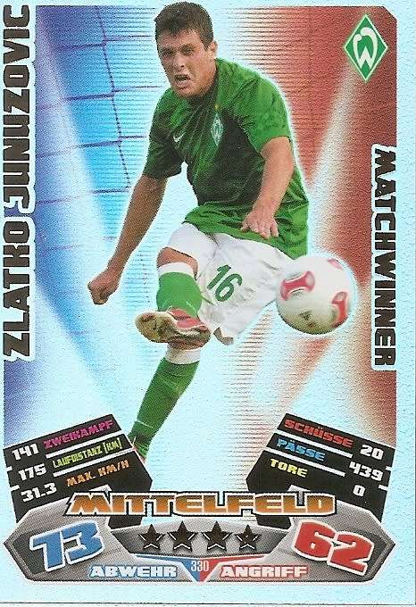 ZLATKO JUNUZOVIC - MATCH ATTAX "EXTRA" 2013 "BUNDESLIGA" -  "MATCHWINNER" FOIL TRADING CARD