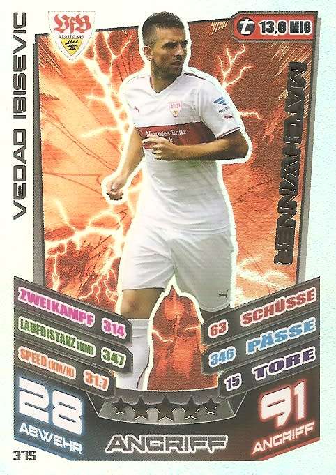 VEDAD IBISEVIC - MATCH ATTAX "BUNDESLIGA" 2014 - "MATCHWINNER" FOIL TRADING CARD