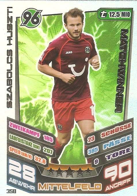 SZASOLCS HUSZTI - MATCH ATTAX "BUNDESLIGA" 2014 - "MATCHWINNER" FOIL TRADING CARD