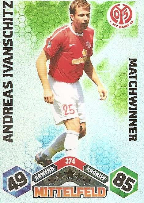 ANDREAS IVANSCHITZ - MATCH ATTAX 2010/11 BUNDESLIGA - "MATCHWINNER" FOIL TRADING CARD