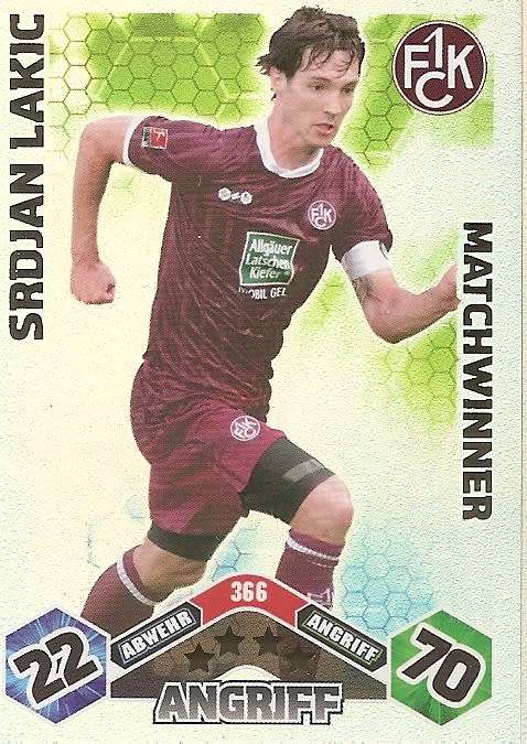 SRDJAN LAKIC - MATCH ATTAX 2010/11 BUNDESLIGA - "MATCHWINNER" FOIL TRADING CARD