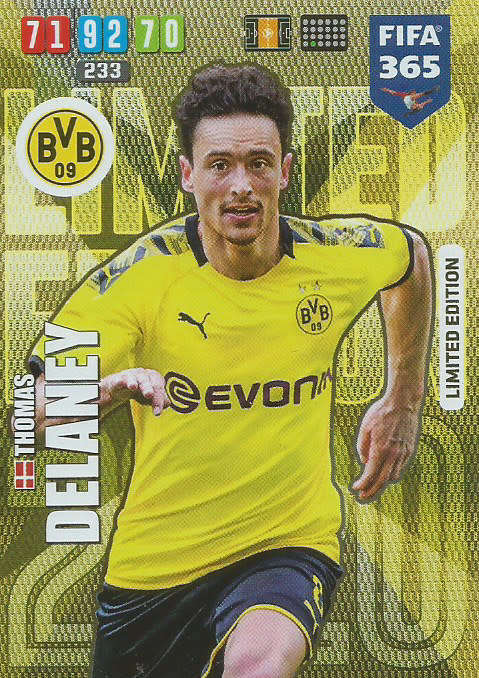 THOMAS DELANEY - FIFA 365 2020 EDITION -  - GOLD FOIL `LIMITED EDITION` TRADING CARD