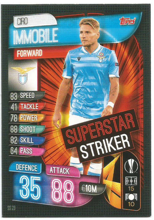 CIRO IMMOBILE - CHAMP/EUROPA LEAGUE EXTRA 2020 -   "SUPERSTAR STRIKER" TRADING CARD