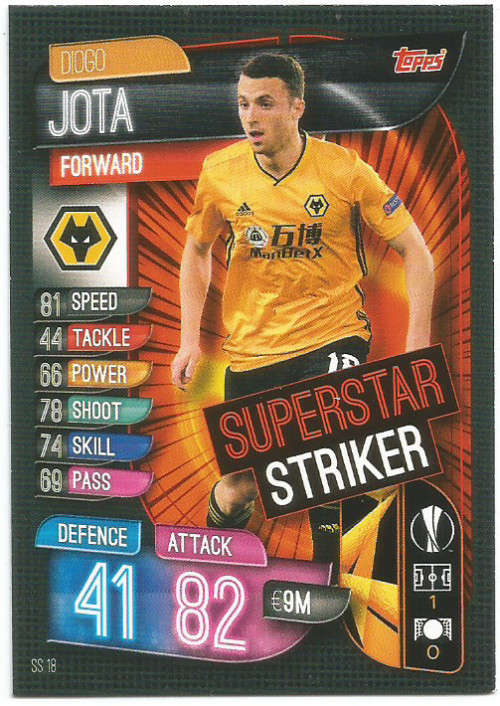 DIOGO JOTA - CHAMP/EUROPA LEAGUE EXTRA 2020 -   "SUPERSTAR STRIKER" TRADING CARD