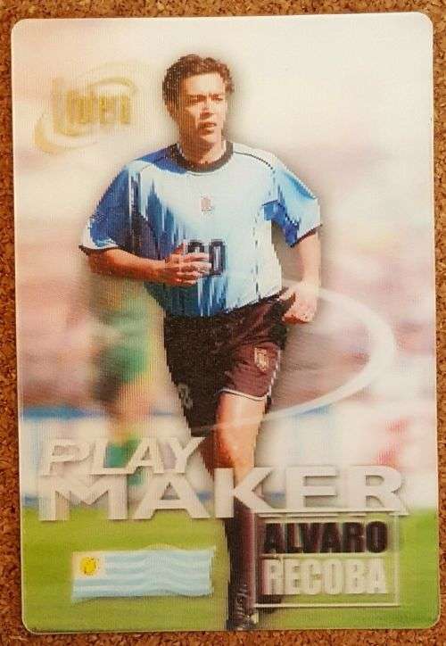 ALVARO RECOBA - FUTERA PLATINUM 2002 3D - "RARE" "HOLOGRAPHIC" INSERT 3D TRADING CARD