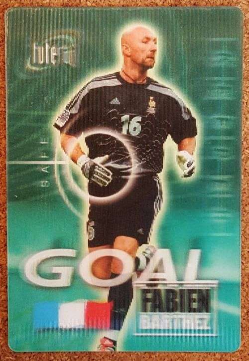 FABIEN BARTHEZ - FUTERA PLATINUM 2002 3D - "RARE" "HOLOGRAPHIC" INSERT 3D TRADING CARD