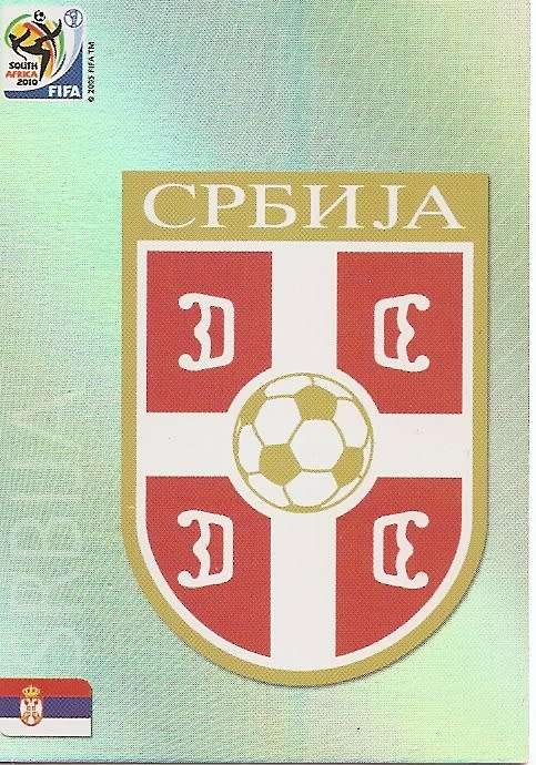 FIFA W/CUP 2010  PREMIUM - SERBIA "TEAM EMBLEM" TRADING CARD