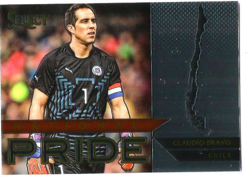 CLAUDIO BRAVO - PANINI "PRIZM SELECT 2015"  - "NATIONAL PRIDE" TRADING CARD 8