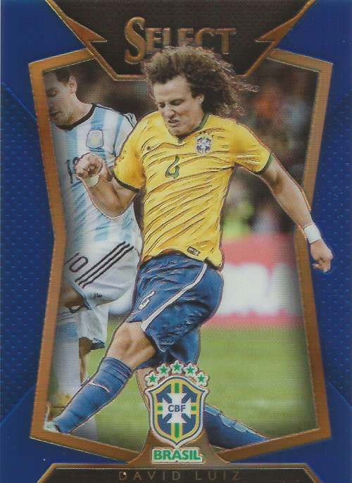 DAVID LUIZ - PANINI "PRIZM SELECT 2015"  - "BLUE PLAID BASE" TRADING CARD 98 of 299